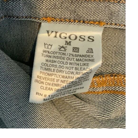 Vigoss Jean Jacket Womens Size Medium Long Sleeves Flap Pockets Denim NEW - Picture 11 of 12